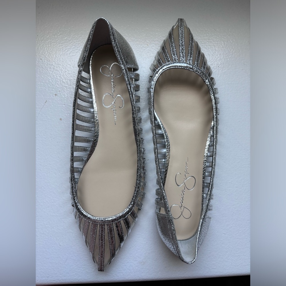 Silver Pointed Flats - image 2